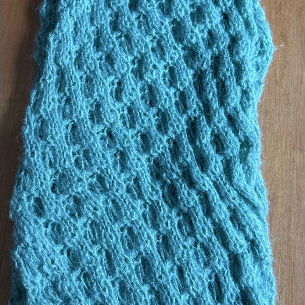 Cozy Mint Knit Infinity Scarf